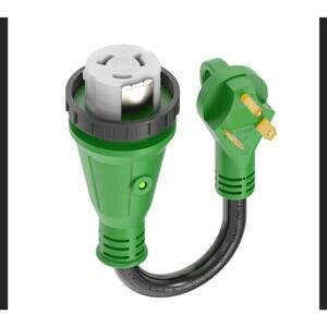 30 Amp to 50 Amp RV Adapter with Locking Connector Trailer dogbone power cord